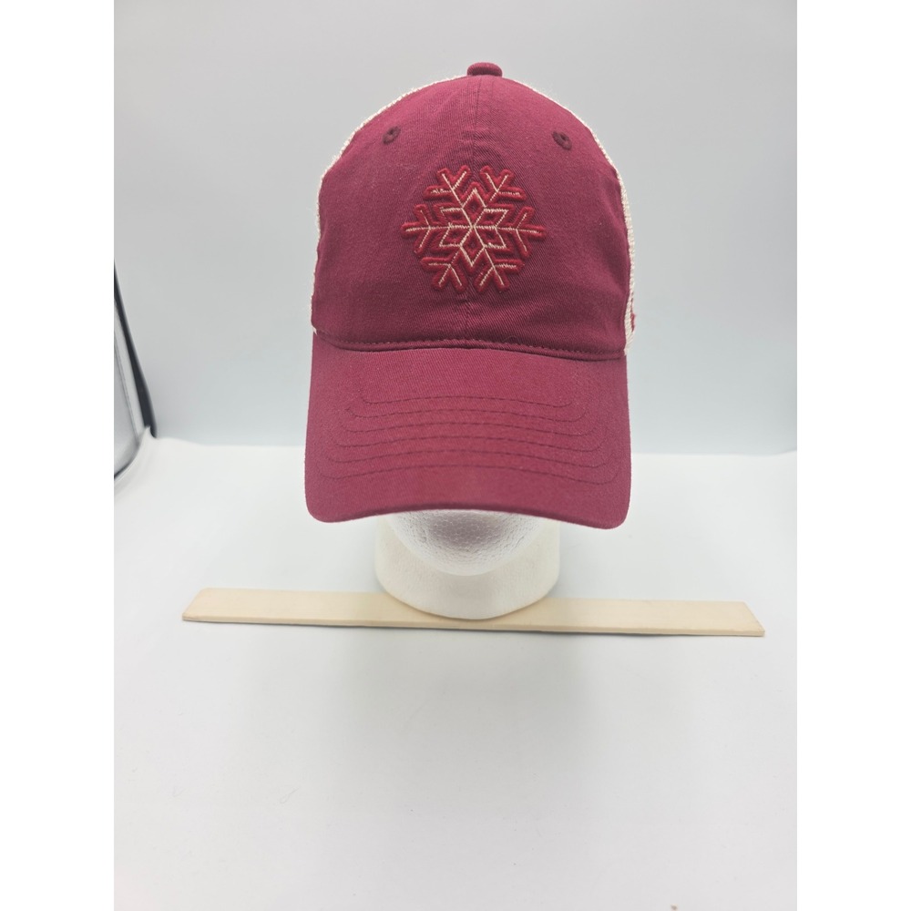Zephyr Tahoe‎ Snowflake Trucker Hat Sample Unisex OS Maroon Mesh Snapback Cap